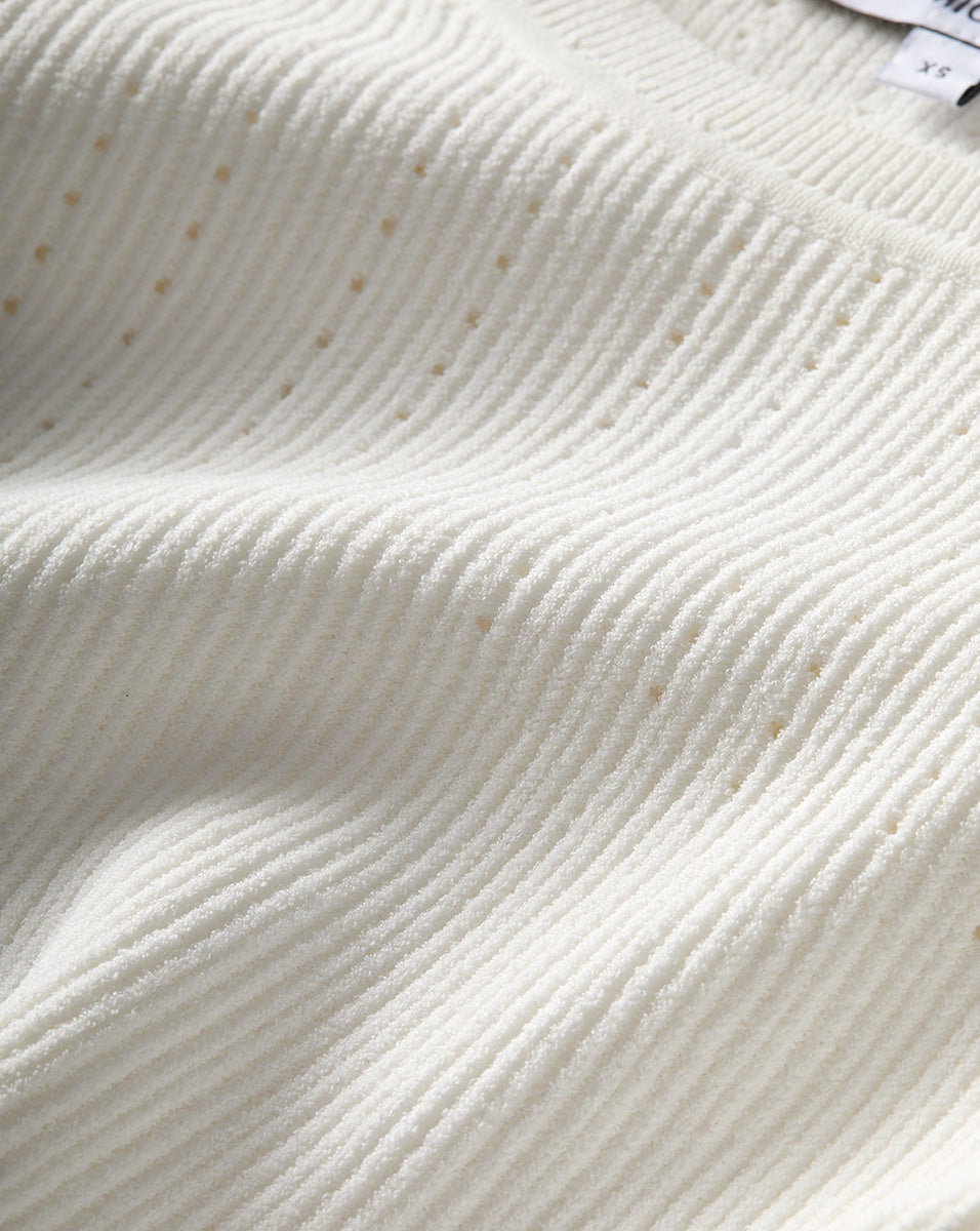 Nami Long Sleeve Sweater Dress in White | Veronica Beard