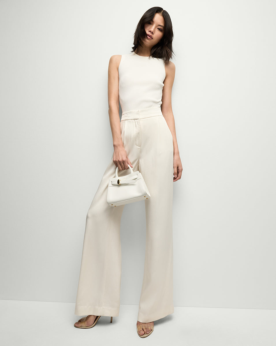 Veronica Beard Sid Crew-Neck Knit Tank Top - Off-White