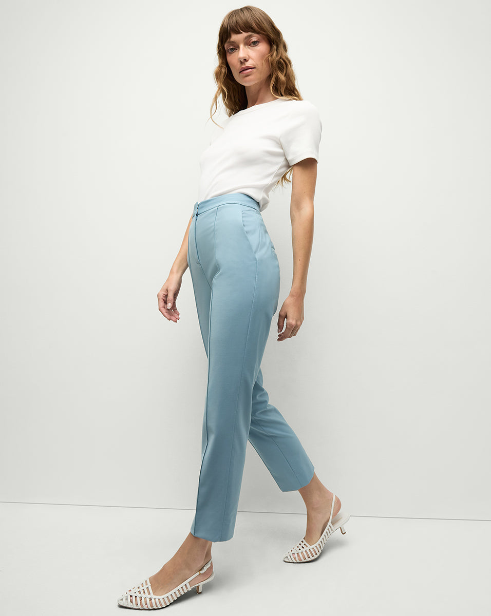 Arte High Waist Pants in Light Blue | Veronica Beard