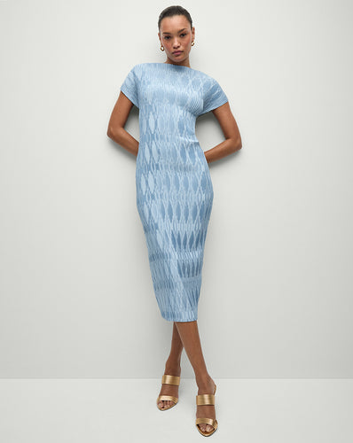 Veronica Beard Gramercy Pleated Dress - Blue Sky