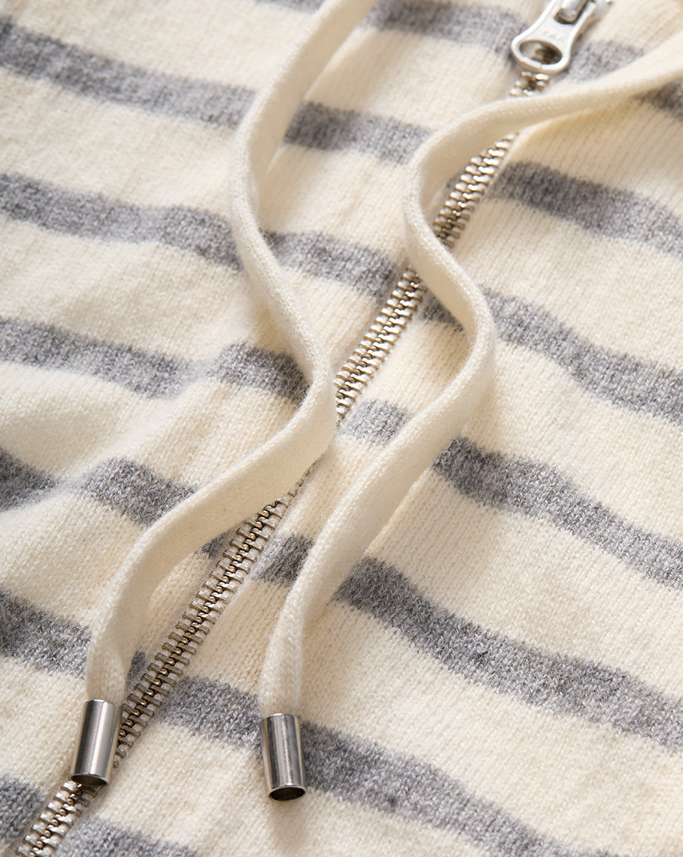 美品✨GIVENCHY チェック3ピーススーツ 緑L相当 ウール100% Cashmere Hoodie Dickey in Ivory & Grey Stripes | Veronica Beard