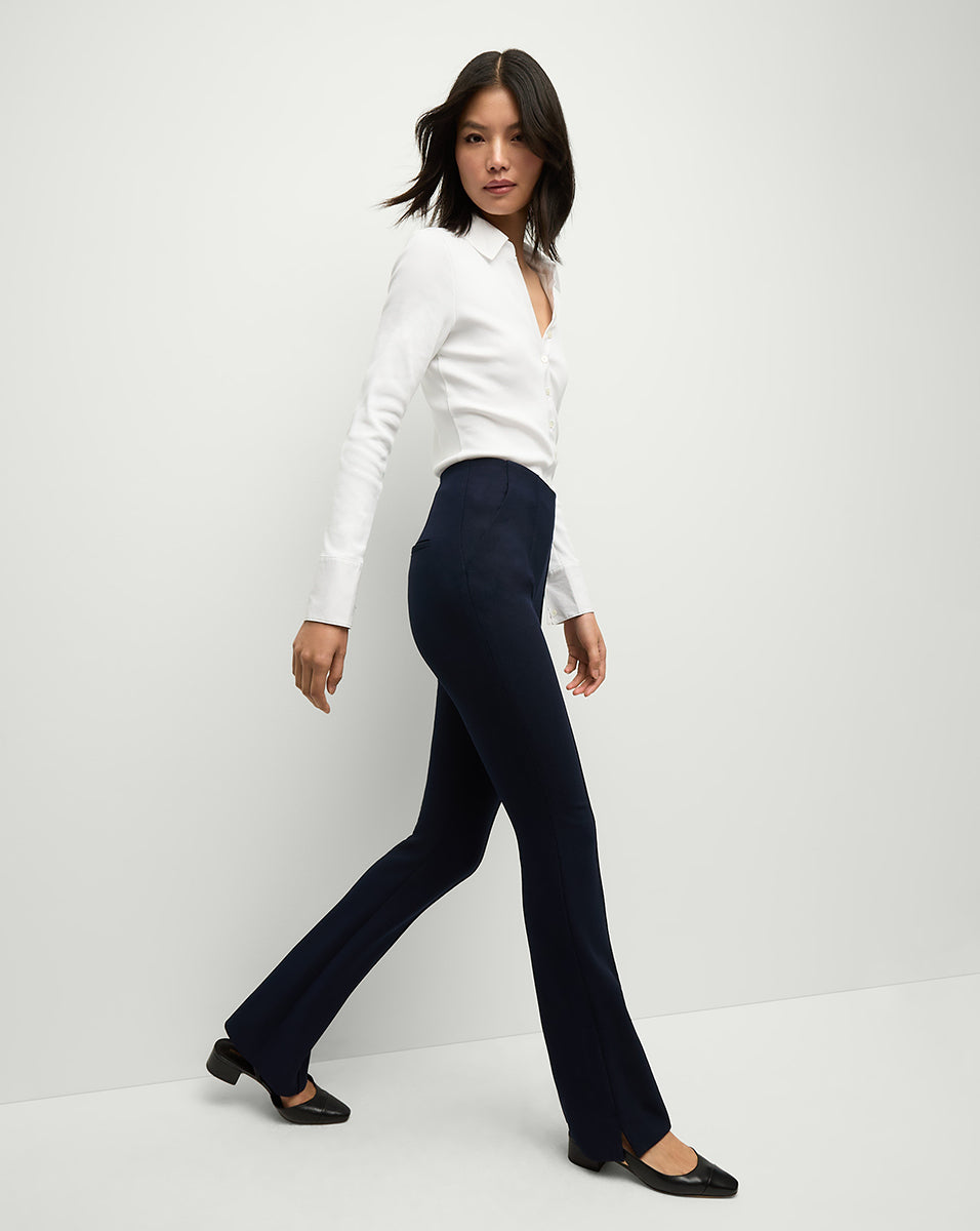 Orion Flared Pant in Navy | Veronica Beard