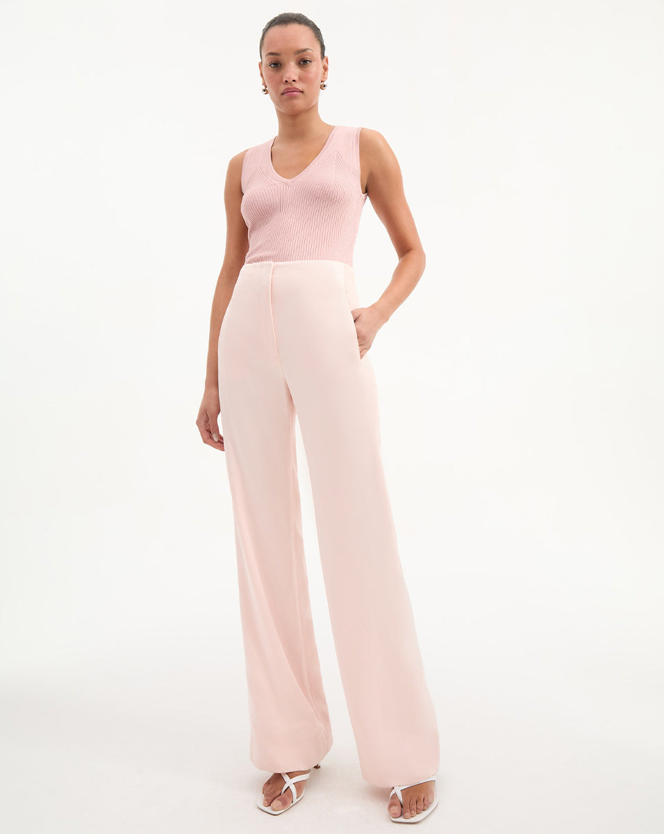 Veronica Beard Ronin Wide-Leg Pant - Pink Shell
