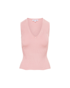 Veronica Beard Sid Knit Tank Top Pink Clay