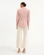 Veronica Beard Miller Leather Dickey Jacket - Pink Clay