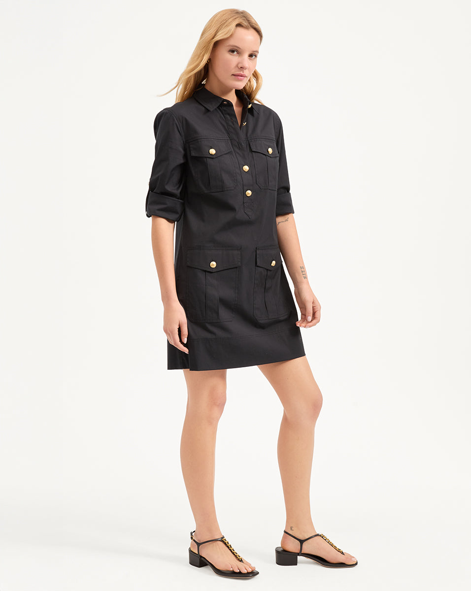 Saude Cargo Dress in Black | Veronica Beard
