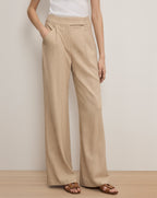 Veronica Beard Marbeau Wide-Leg Pant (Copy for testing) - Stone Khaki