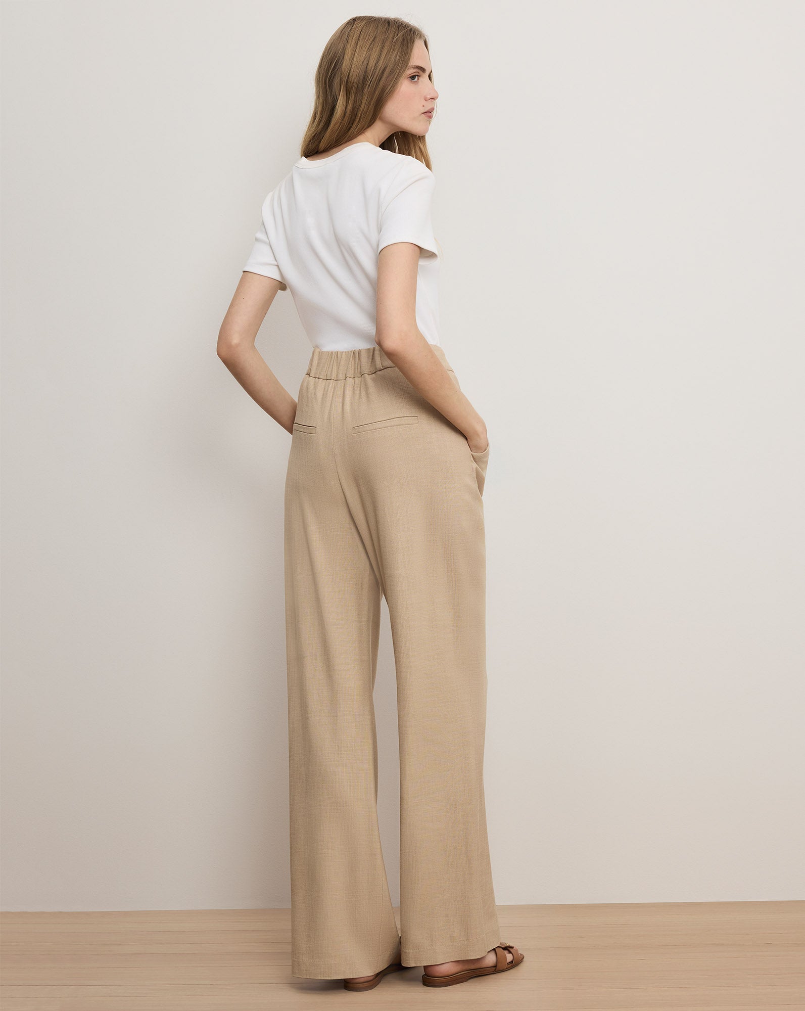 Marbeau Trouser Pant in Stone Khaki | Veronica Beard