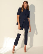 Veronica Beard Dell Jacquard Pant - Navy