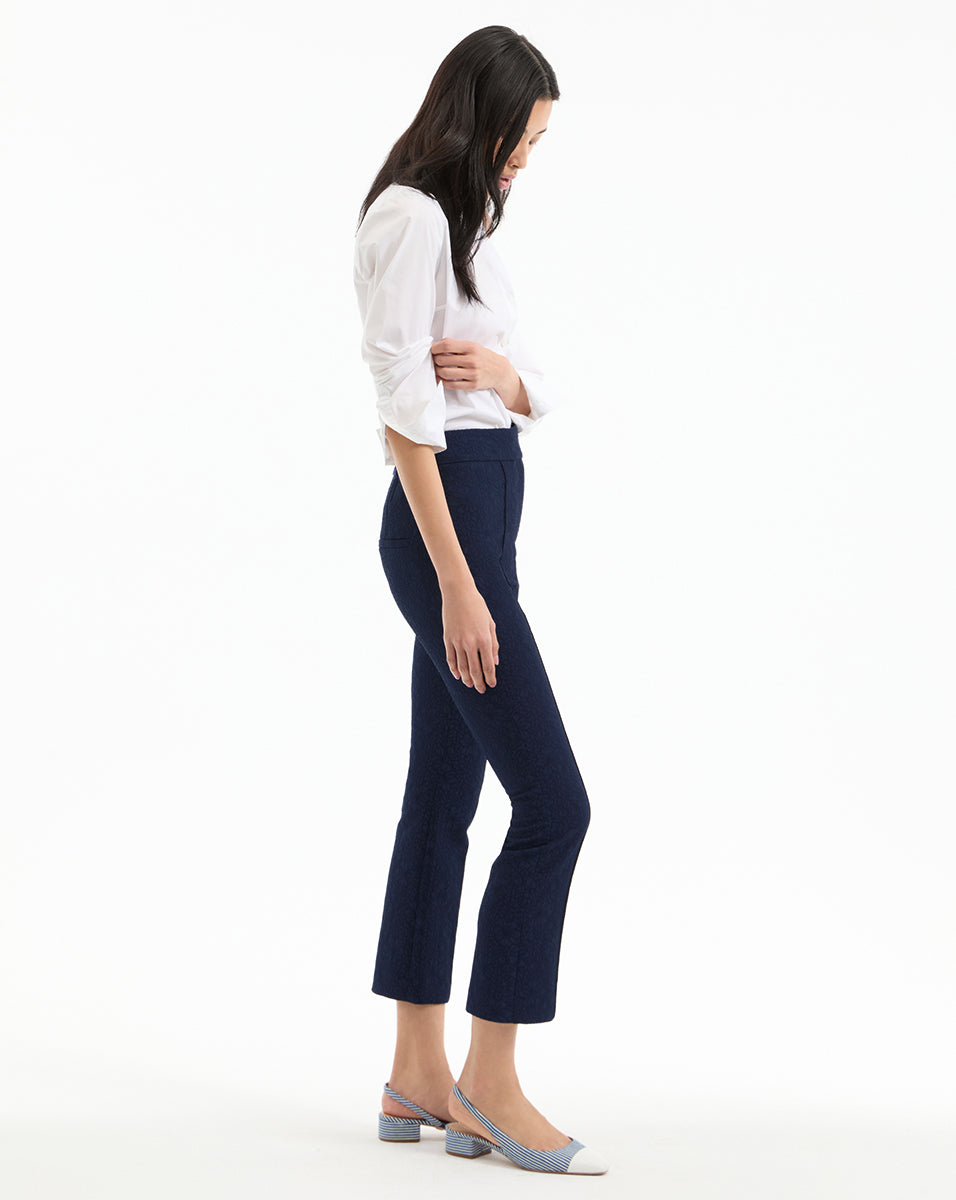 Veronica Beard Dell Jacquard Pant - Navy
