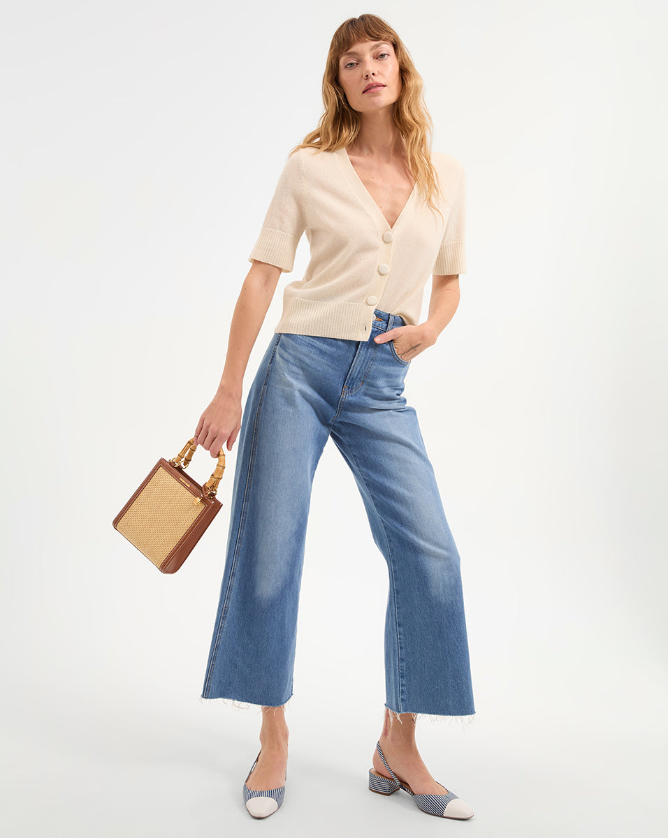 Veronica Beard Cecile Denim Cap-Toe Slingback - Blue