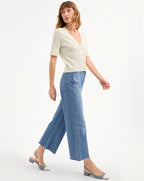 Veronica Beard Solene Short Sleeve Cashmere Cardigan - Ivory