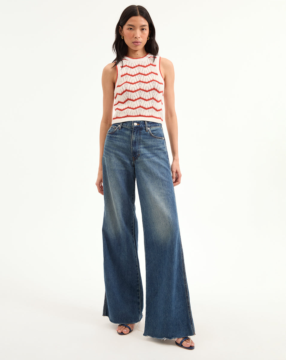 Veronica Beard Kasey Mid Rise Wide-Leg Jean - Bandit