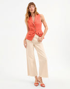 Veronica Beard Tia Suede Sandal - Persimmon