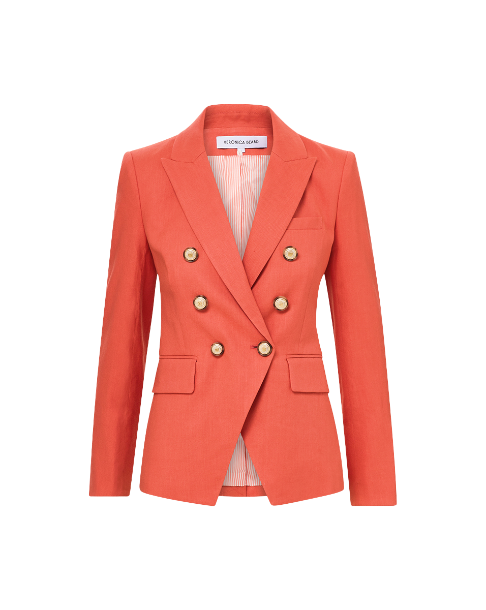 Veronica Beard Miller Stretch-Linen Dickey Jacket - Persimmon