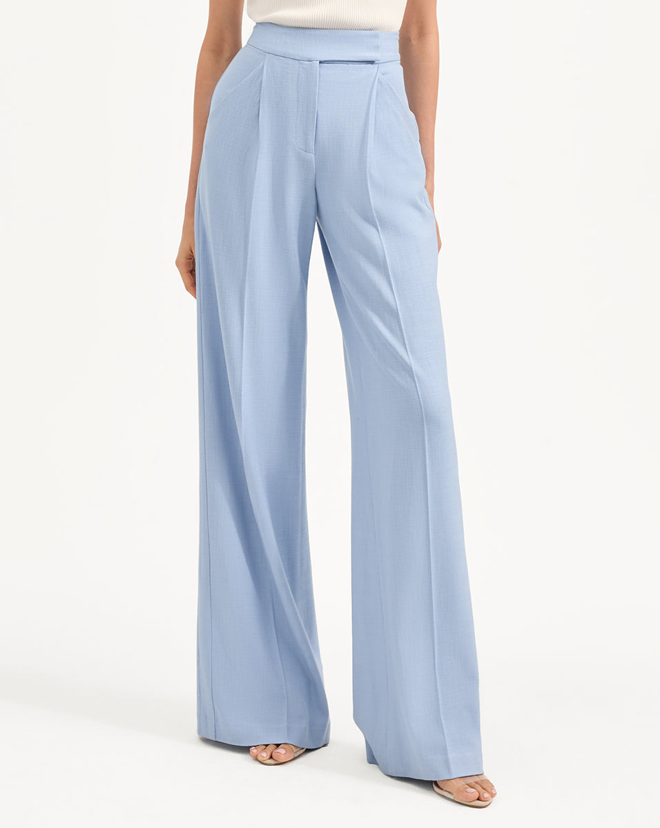 Veronica Beard Marbeau Wide-Leg Pant - Bluebell