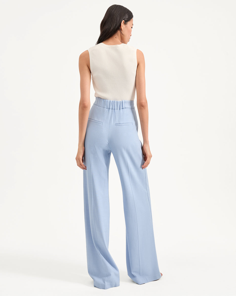 Veronica Beard Marbeau Wide-Leg Pant - Bluebell