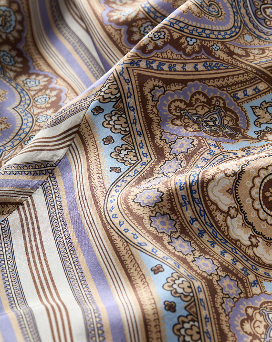 Veronica Beard Grigore Silk Pant - Stone Khaki Multi