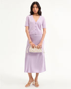 Veronica Beard Clover Stretch-Silk Slip Skirt - Soft Lilac