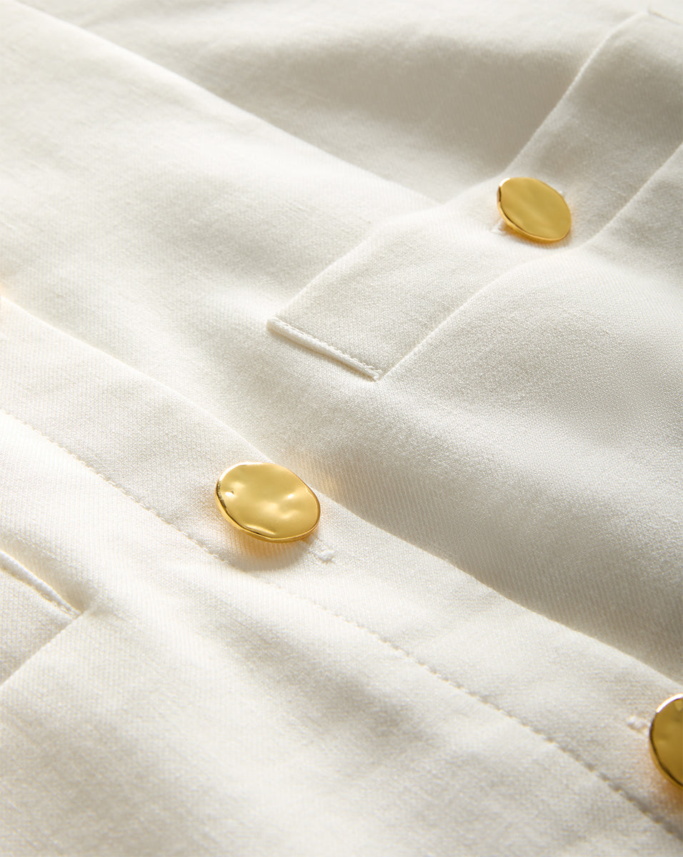 Roxanne Stretch-Linen Mini Dress in Dove | Veronica Beard