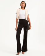 Veronica Beard Komi Stretch-Linen Pant - Black