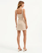 Veronica Beard Bridgitte Metallic Tweed Dress - Dove/Gold Lurex
