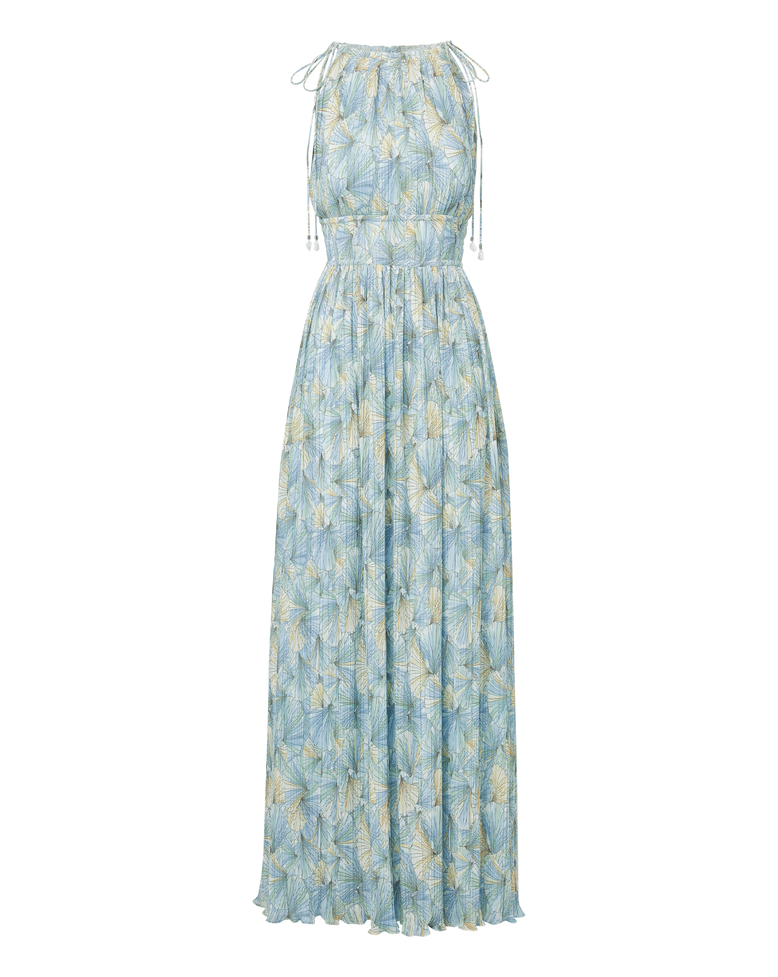 Yardley Pleated Maxi Dress in Powder Blue Multi | Veronica Beard