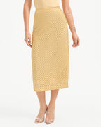 Veronica Beard Allora Beaded Midi Skirt - Chamomile