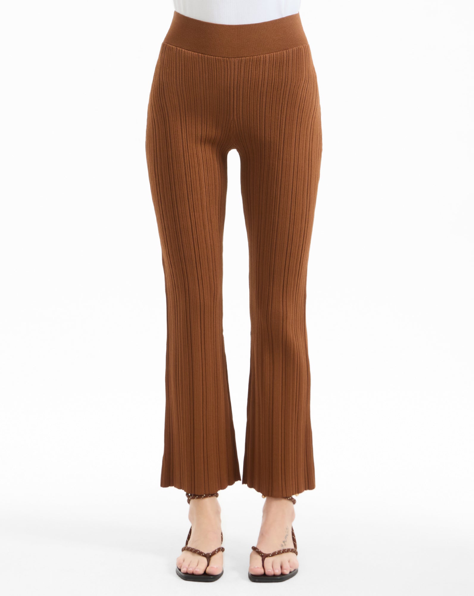 Massaro Knit Pant in Brown Dark Whisky | Veronica Beard