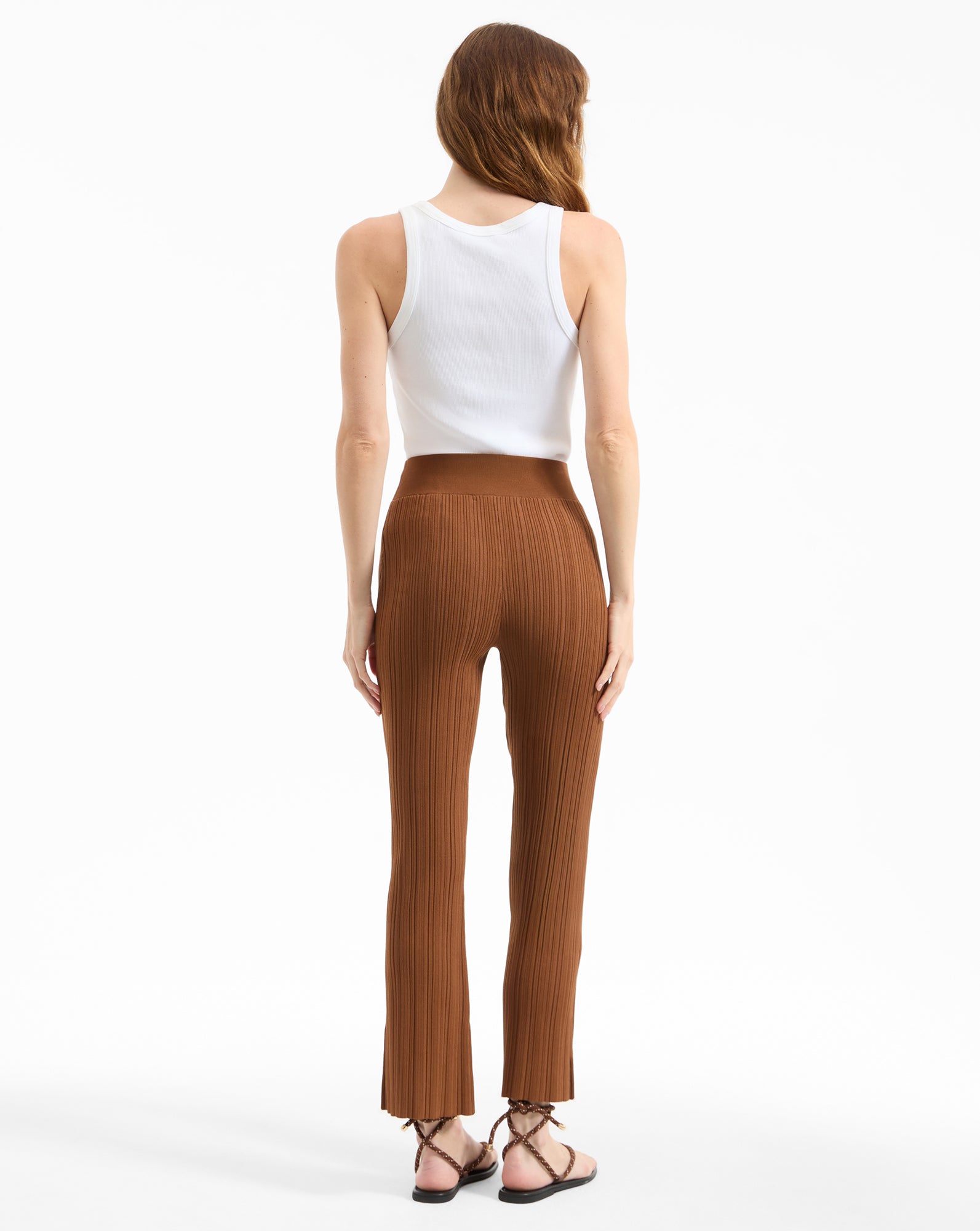 Massaro Knit Pant in Brown Dark Whisky | Veronica Beard