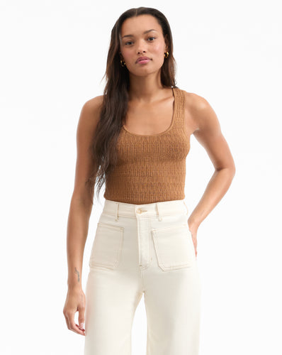 Veronica Beard Sandra Knit Tank Top - Whisky