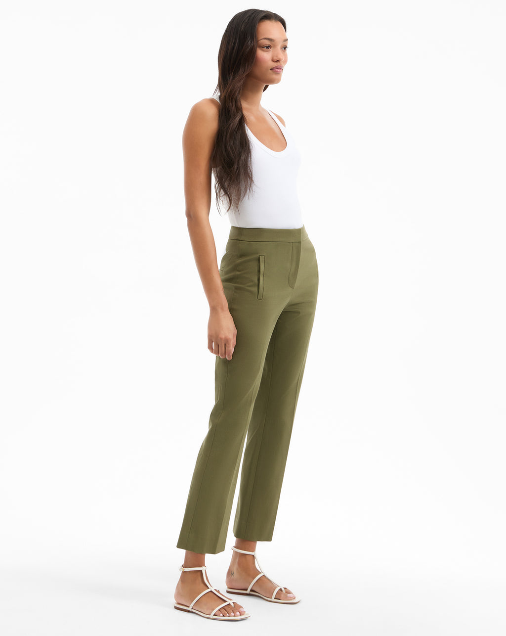 Veronica Beard Arte Kick-Flare Pant - Stone Army