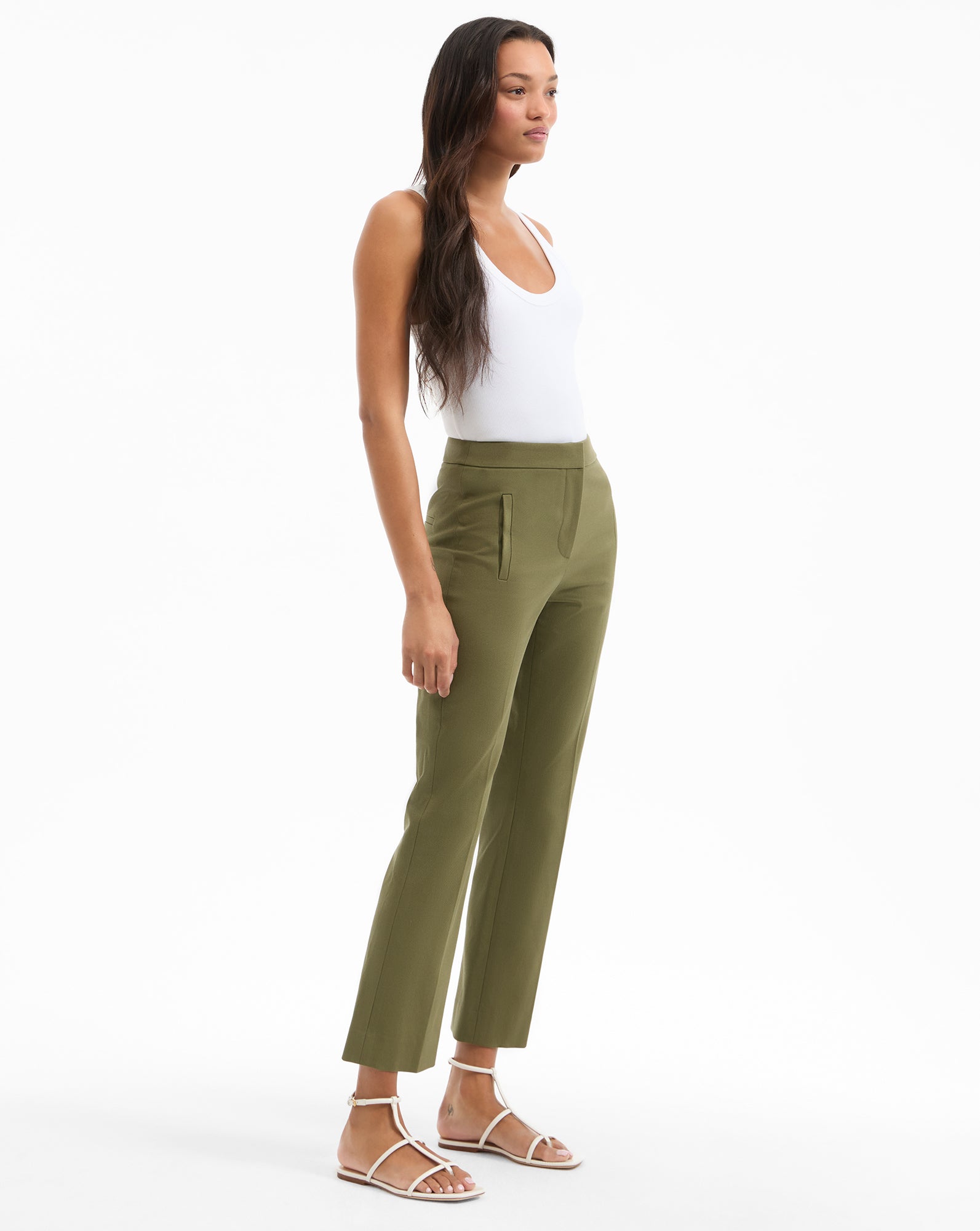 Veronica Beard Arte Kick-Flare Pant - Stone Army