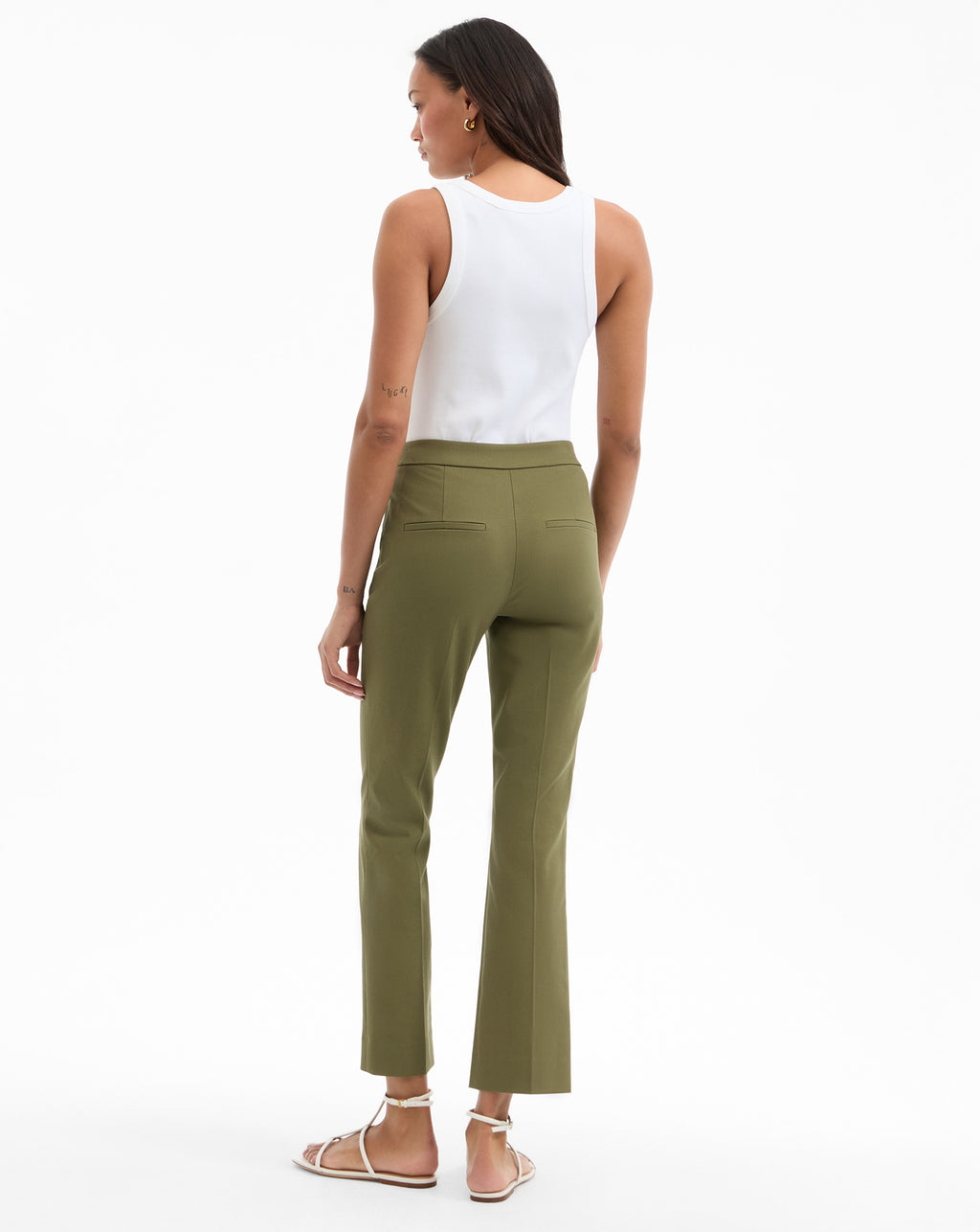 Veronica Beard Arte Kick-Flare Pant - Stone Army