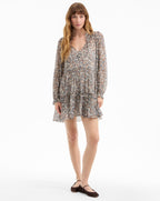 Veronica Beard Charles Silk Mini Dress - Dove White Multi