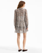 Veronica Beard Charles Silk Mini Dress - Dove White Multi