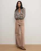 Veronica Beard Hickory Silk Blouse - Dove White Multi