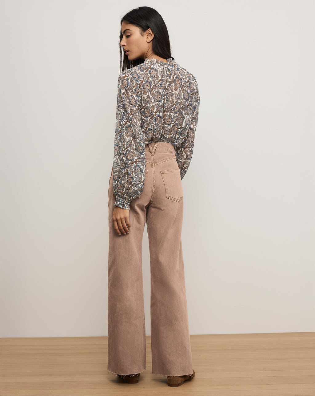 Veronica Beard Hickory Silk Blouse - Dove White Multi