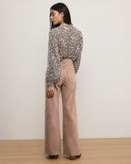 Veronica Beard Hickory Silk Blouse - Dove White Multi