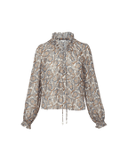 Veronica Beard Hickory Silk Blouse - Dove White Multi