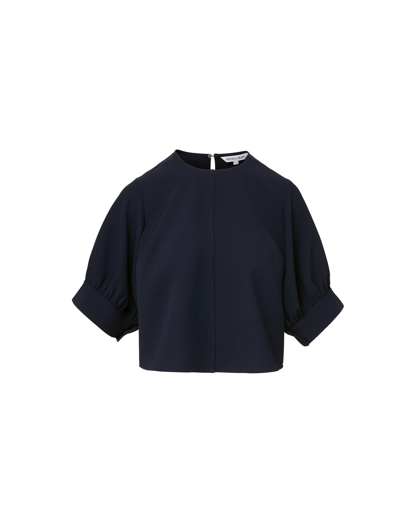 Veronica Beard Margaret Balloon-Sleeve Blouse - Navy