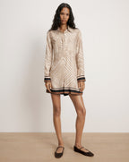 Veronica Beard Pryce Mini Dress - Stone Khaki Multi
