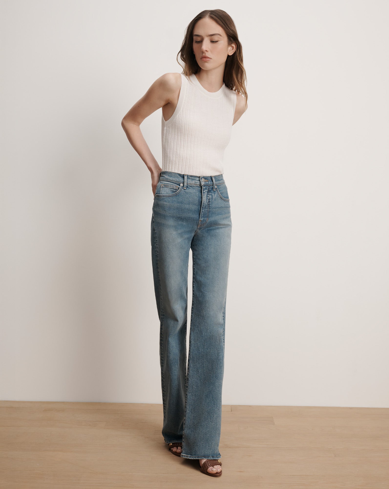 Veronica Beard Jerrel Merino Wool Tank Top - Ivory