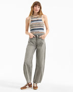 Veronica Beard Jerrel Wool-Blend Cropped Tank Top - Whisky Multi