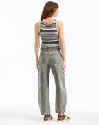 Veronica Beard Jerrel Wool-Blend Cropped Tank Top - Whisky Multi