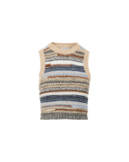 Veronica Beard Jerrel Wool-Blend Cropped Tank Top Whisky Multi