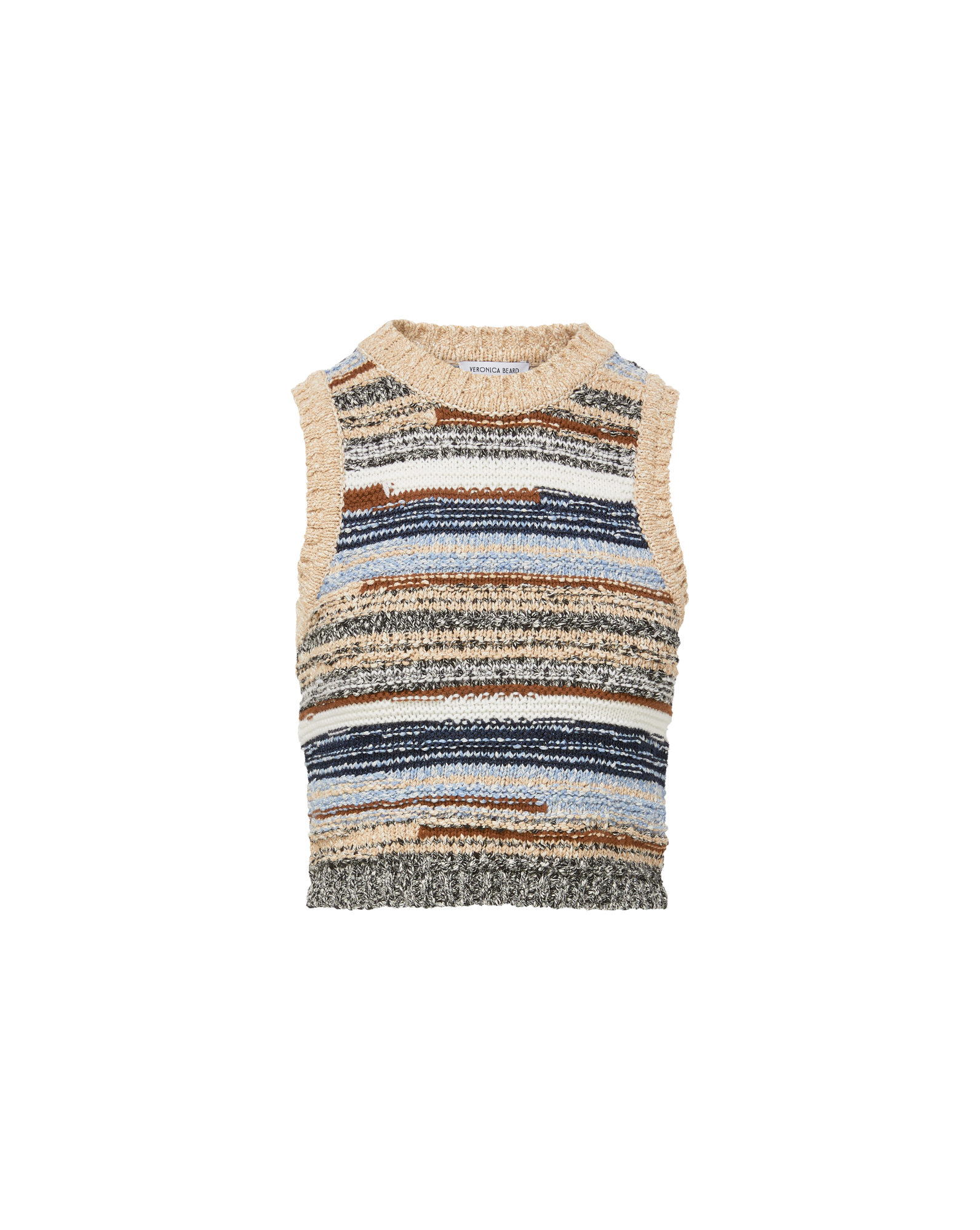 Veronica Beard Jerrel Wool-Blend Cropped Tank Top Whisky Multi