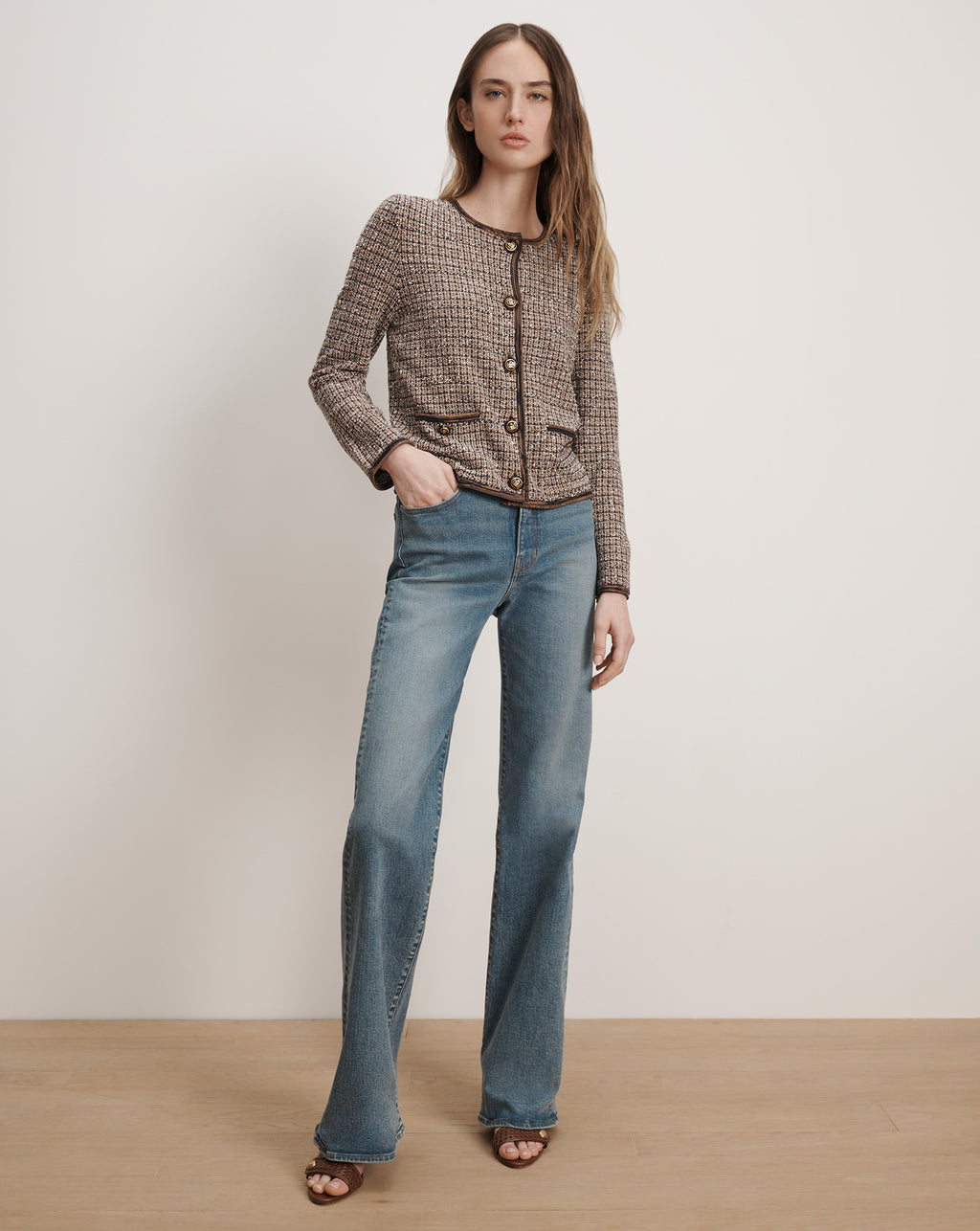 Veronica Beard Brisa Knit Jacket - Acorn Multi