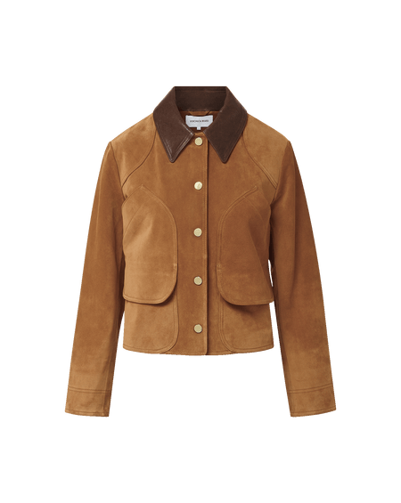 Veronica Beard Walters Suede Jacket - Whisky