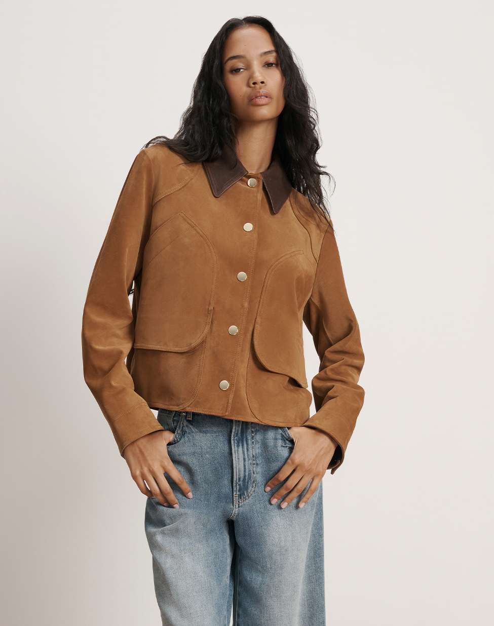 Veronica Beard Walters Suede Jacket - Whisky